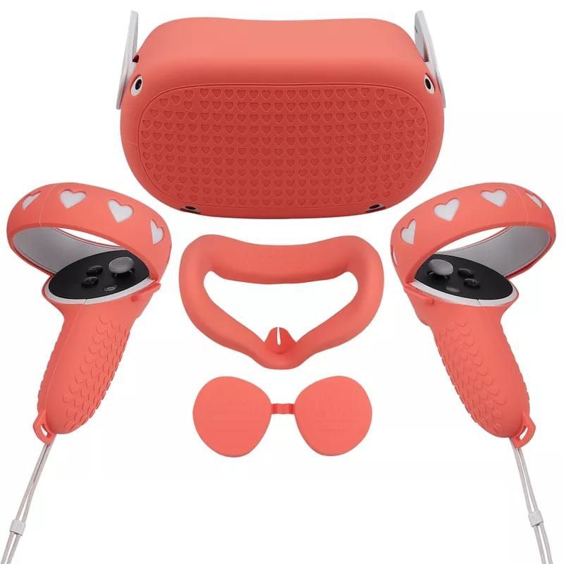 GENERICO - Set de Accesorios Corazon Rosado  Oculus Quest 2.