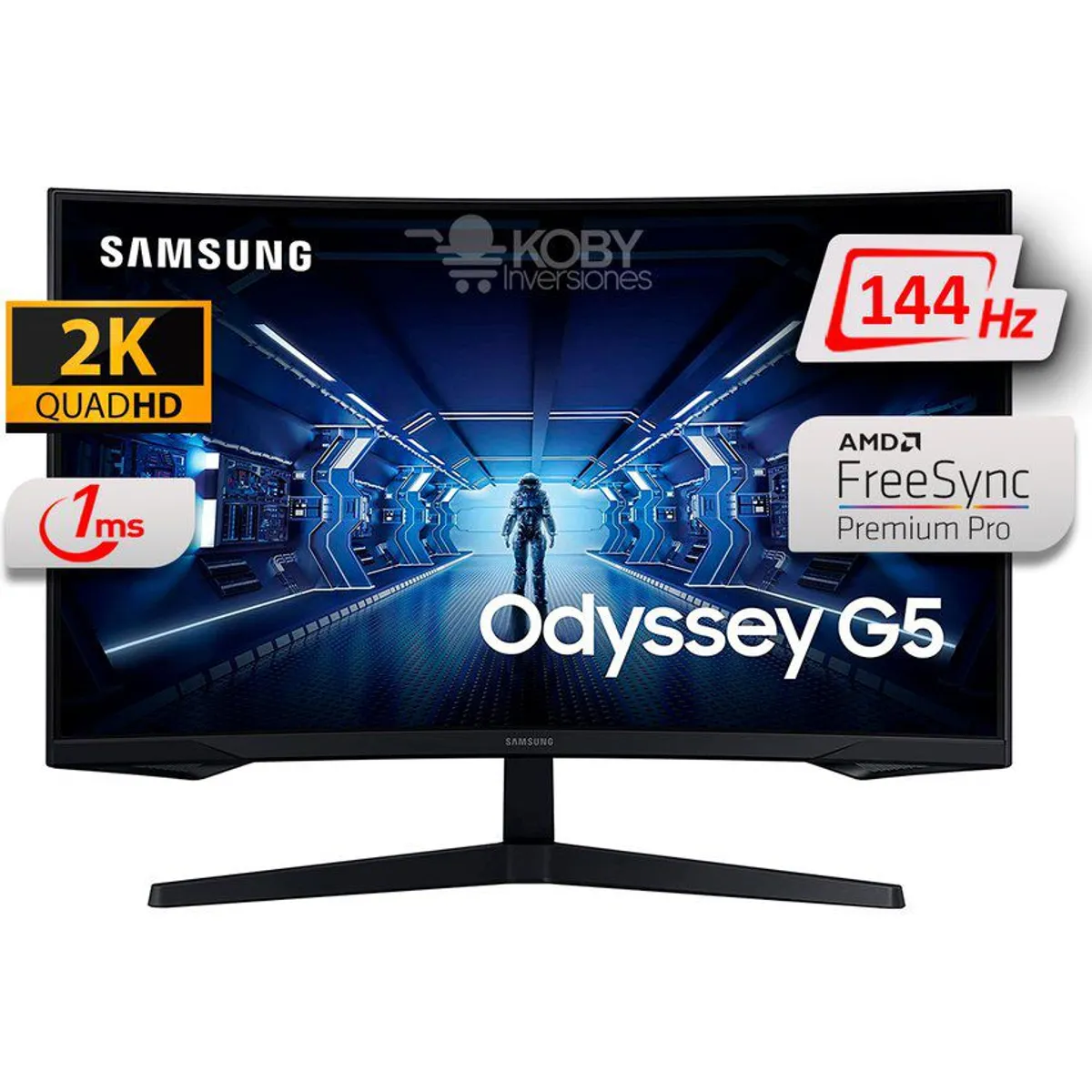 SAMSUNG - Monitor gamer samsung odyssey g5 27 curvo 144hz 1ms qhd