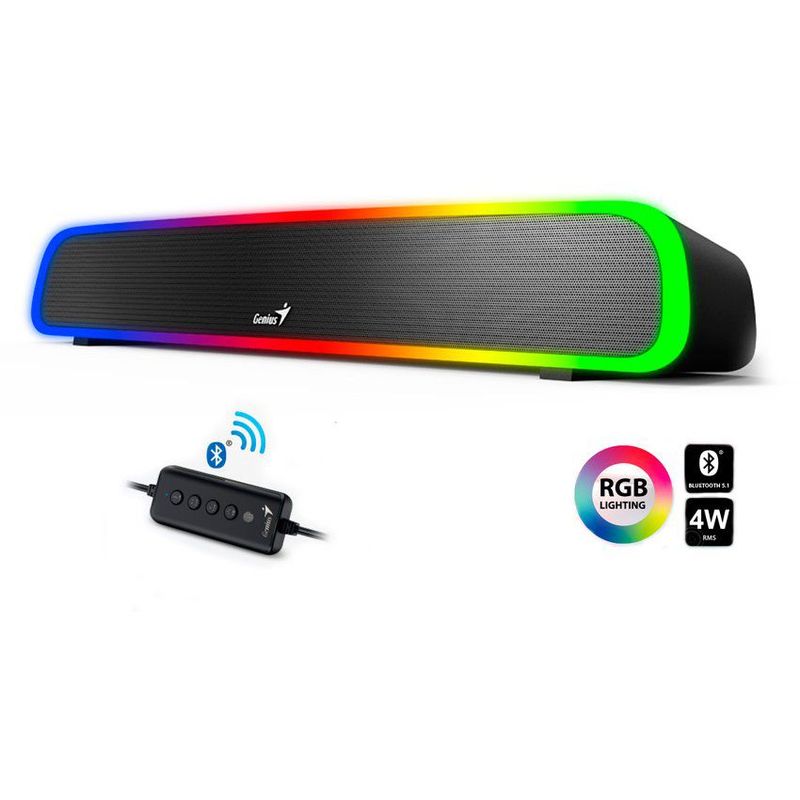 GENIUS - Parlante genius sound bar 200bt luz rgb bluetooth 5.1 negro