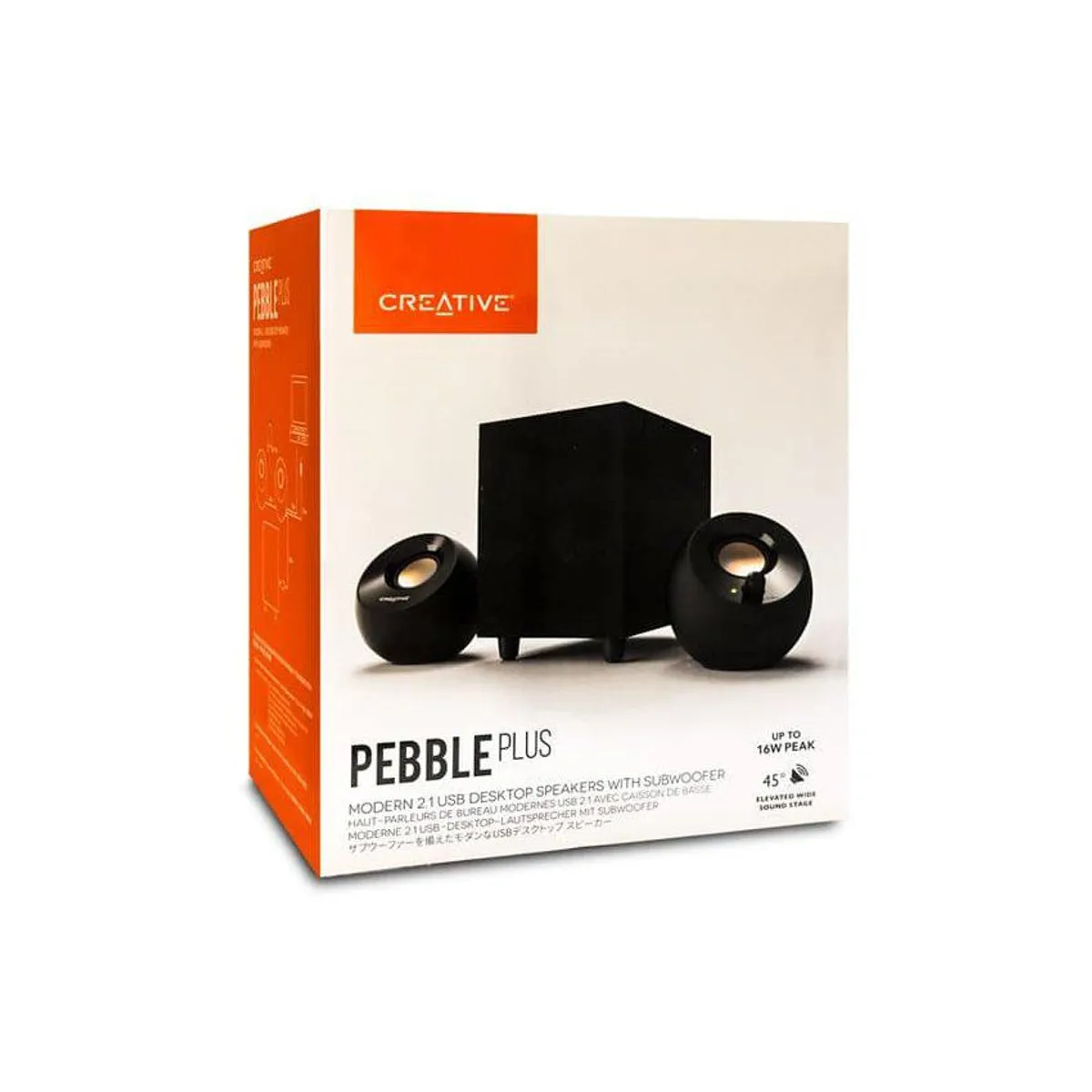 CREATIVE - Parlante para pc creative 2.1 pebble plus 45° - negro