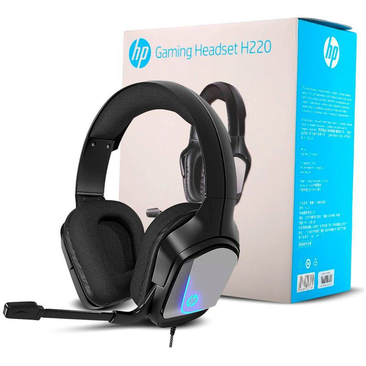 HP - Audífono gamer profesional hp h220 led azul - negro