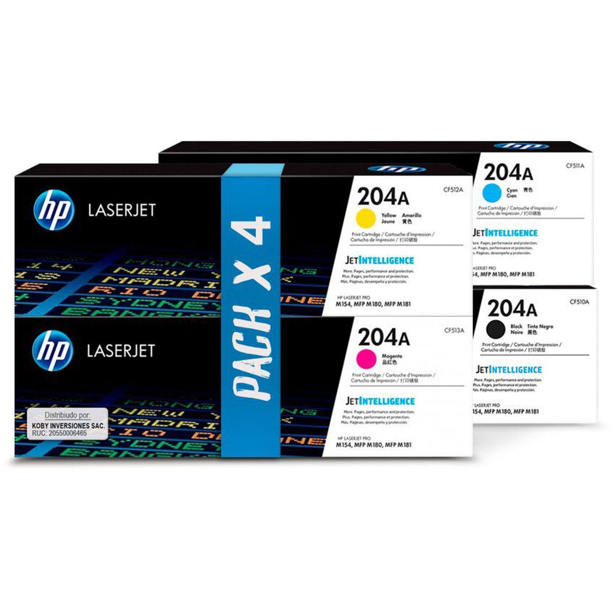 HP - Hp 204a pack x4 toners originales laserjet m154 m180 m181 - cmybk