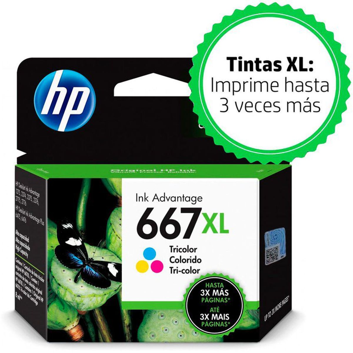 HP - Kit cartucho hp 667xl  negro + tricolor 330 páginas- 480 páginas