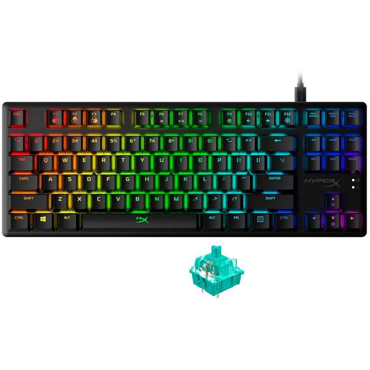 HYPERX - Teclado gamer hyperx alloy origins core aqua inglés rgb