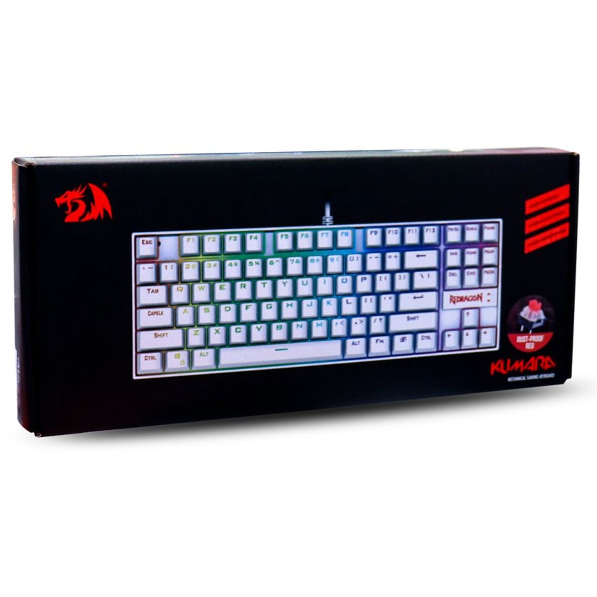 REDRAGON - Teclado gamer mecánico redragon kumara switch red rgb - blanco