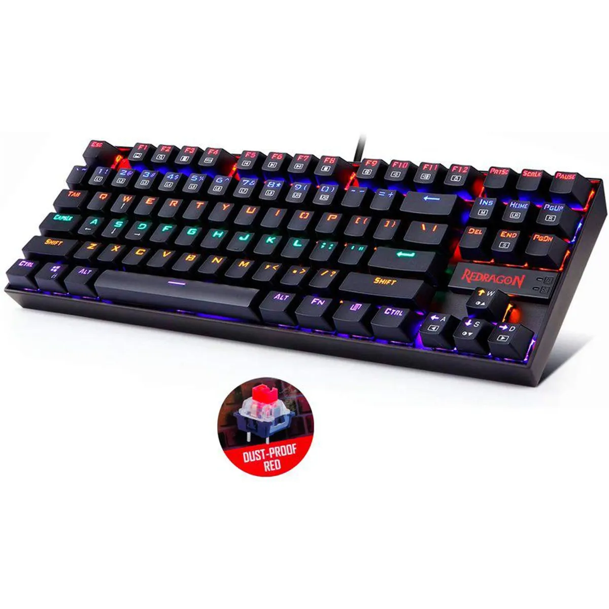 REDRAGON - Teclado mecanico redragon kumara k552 rainbow español - negro