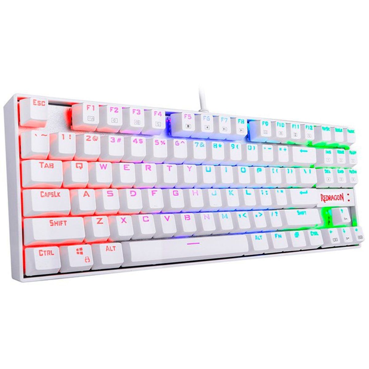 REDRAGON - Teclado mecánico redragon kumara blanco  tkl switch  blue rgb