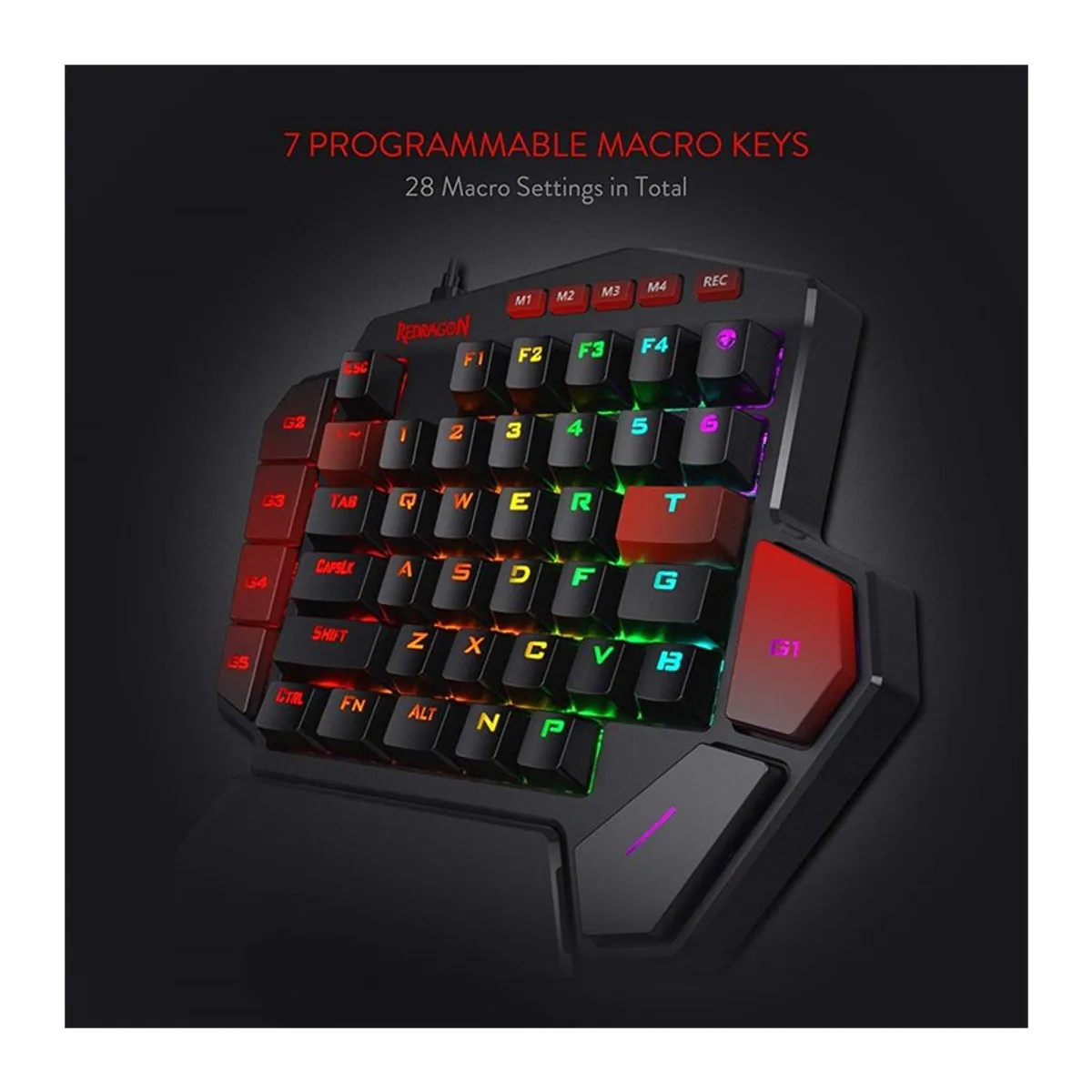 REDRAGON - Teclado mecánico de una mano redragon DITI K585 rgb