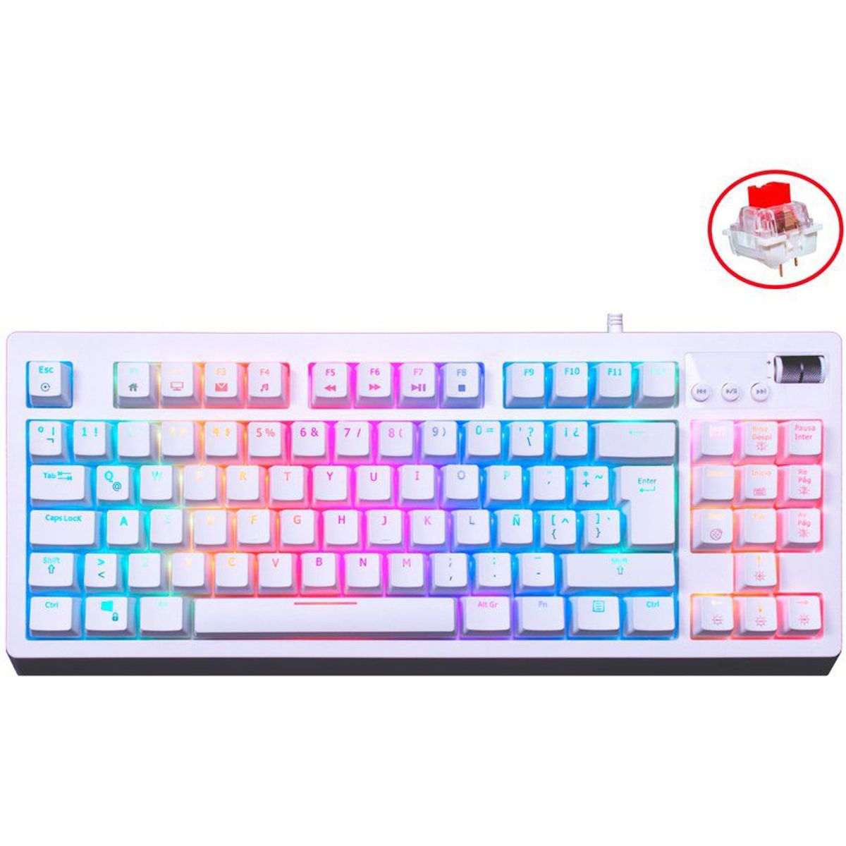VSG - Teclado mecánico vsg quasar blanco rgb switche red