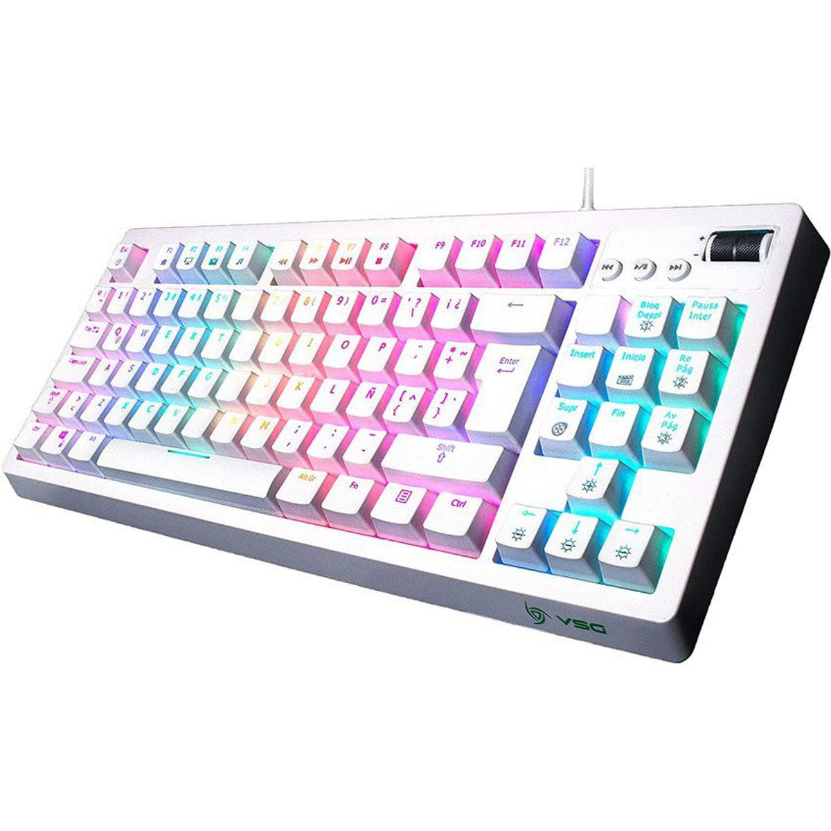 VSG - Teclado mecánico vsg quasar blanco rgb switche red