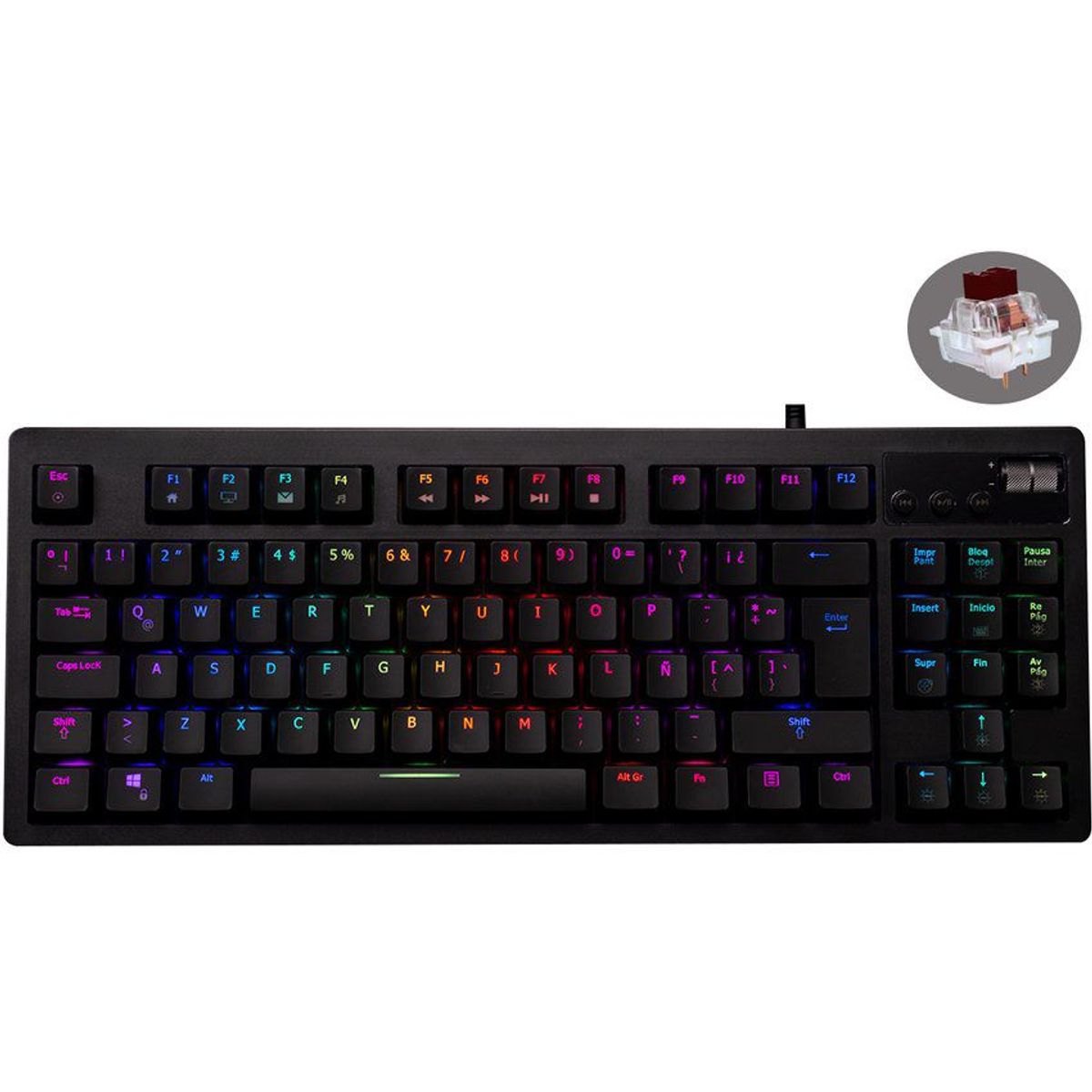 VSG - Teclado mecánico vsg quasar negro rgb switche brown