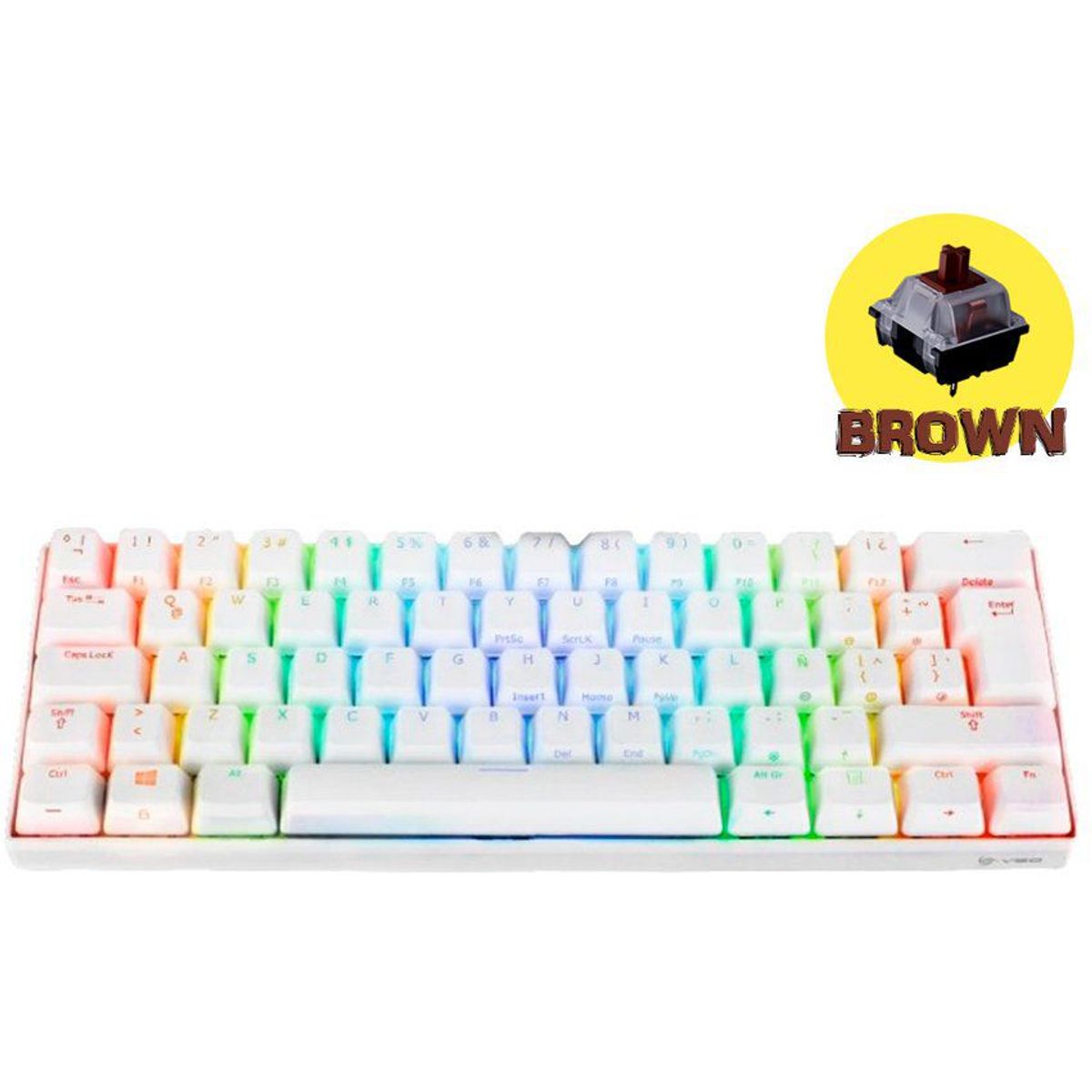 VSG - Teclado gamer mecánico vsg mintaka 60 blanco - marrón
