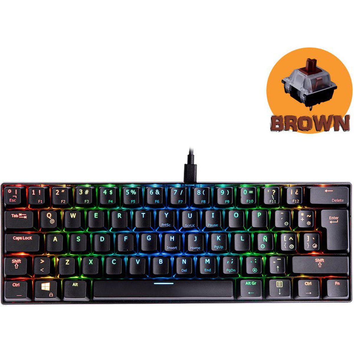 VSG - Teclado mecanico 60 vsg mintaka swiche marrón - negro