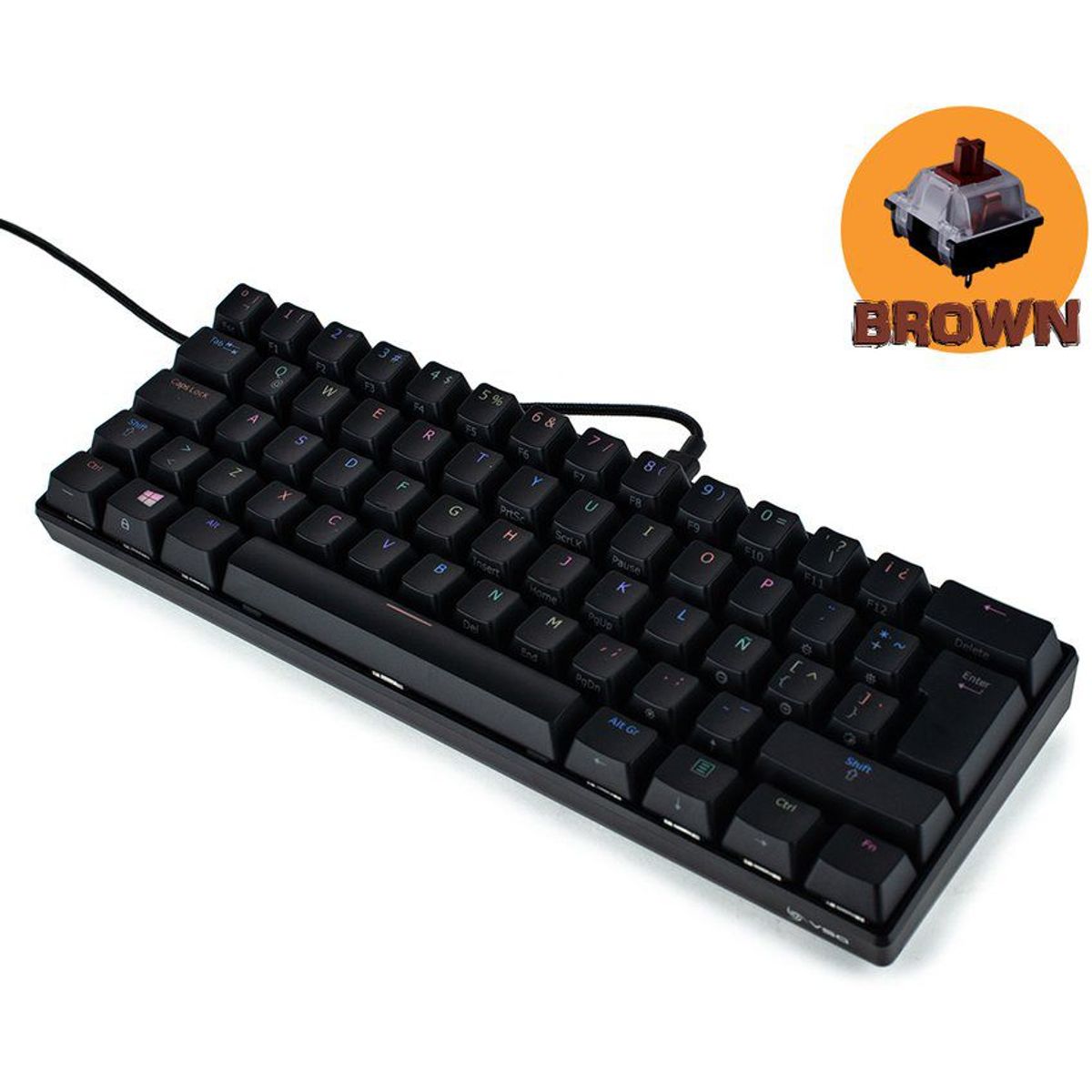 VSG - Teclado mecanico 60 vsg mintaka swiche marrón - negro