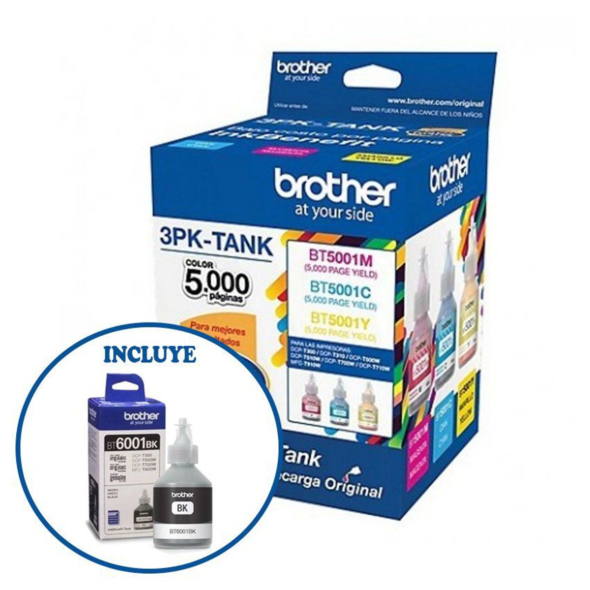 BROTHER - Combo 4 Tinta Brother BT5001  BT6001 - T300 T500W T700W T800w