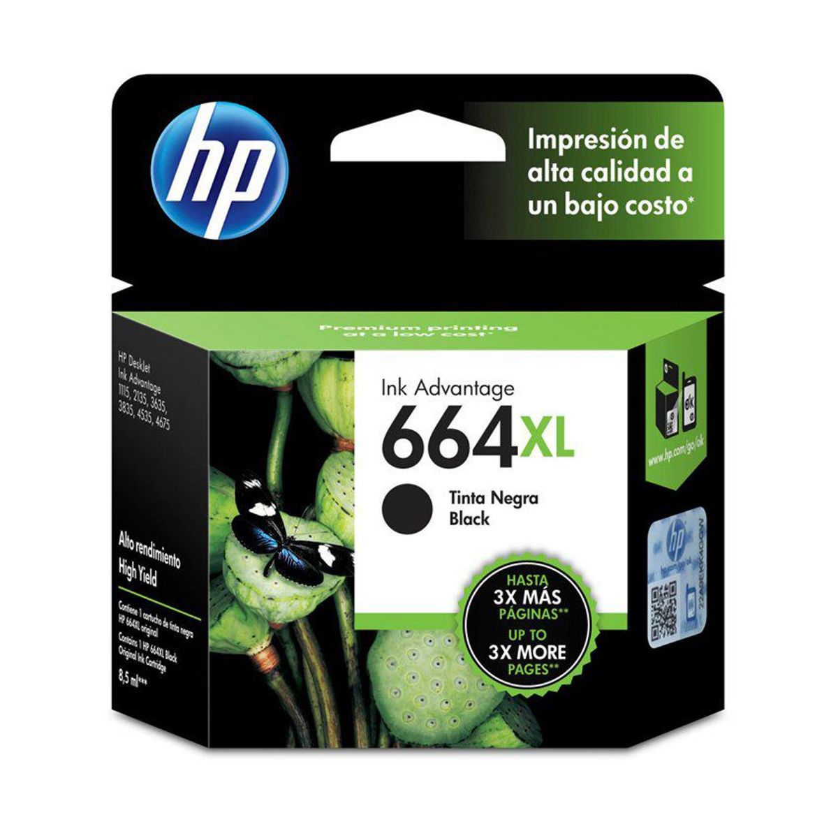 HP - Cartucho de tinta hp 664 xl f6v31al 2135 - negro
