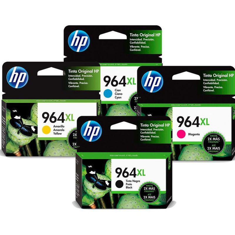 HP - HP 964XL Set 4 cartuchos de tinta negro magenta cyan yellow