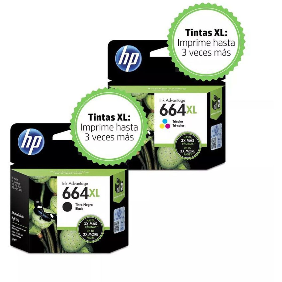 HP - Kit de 2 cartuchos de tinta HP 664XL Negro y tricolor