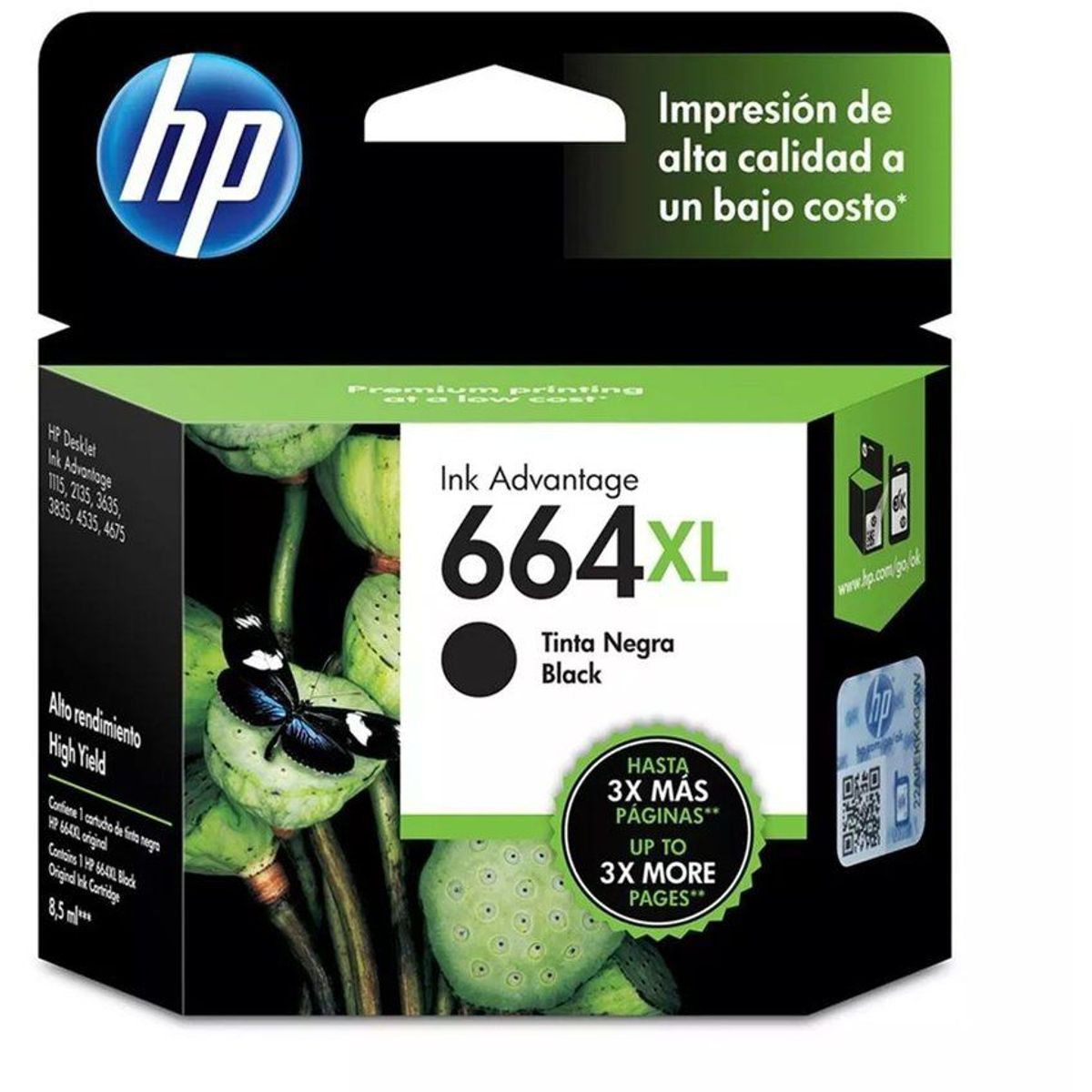 HP - Kit de 2 cartuchos de tinta HP 664XL Negro y tricolor