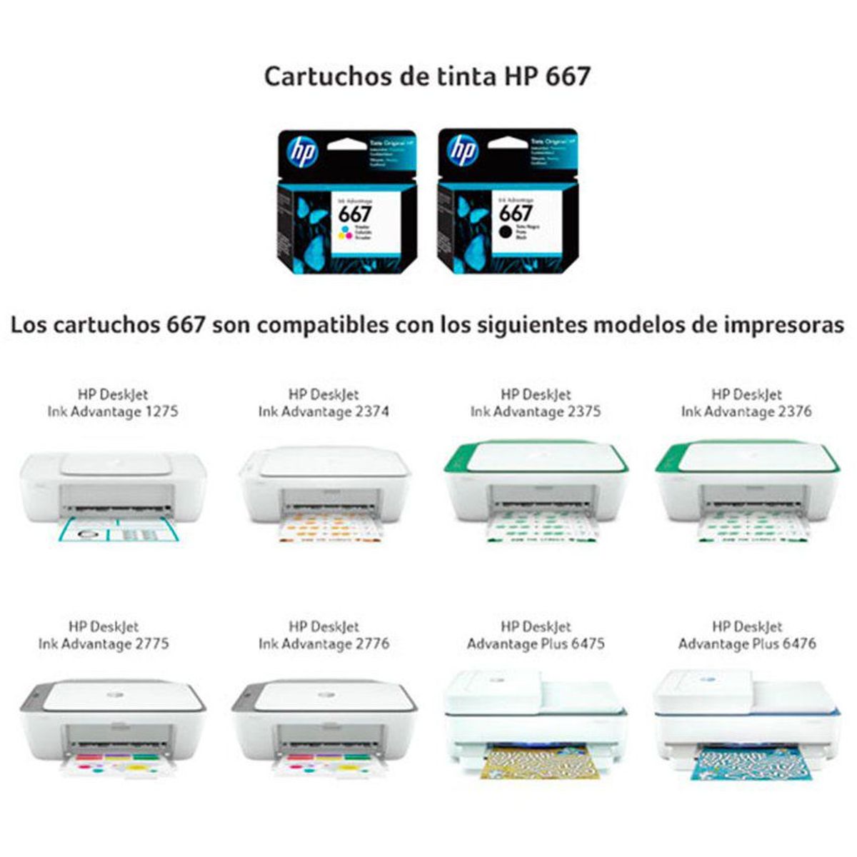 HP - Tinta HP 667 colores 2375 2775 2776 2375