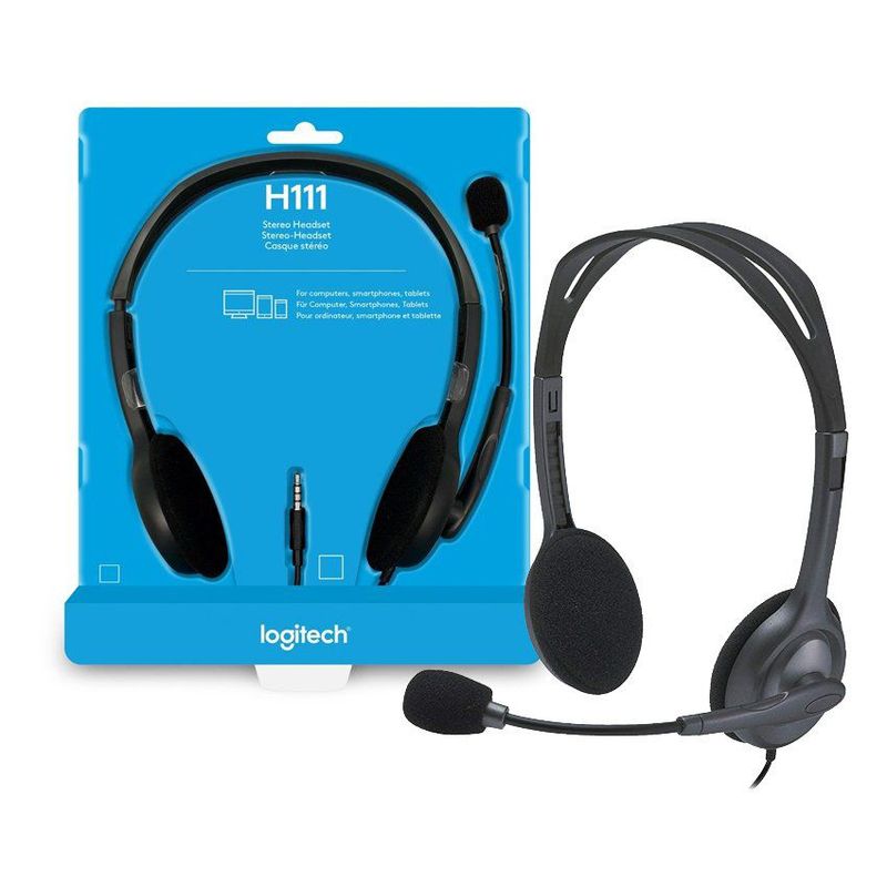 LOGITECH - Auricular logitech h111 ajustable para pc y android - negro