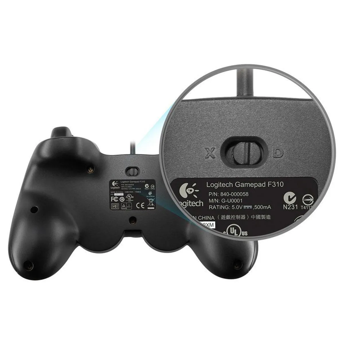 LOGITECH - Gamepad mando logitech f310 interfaz usb azul oscuro joystick pc