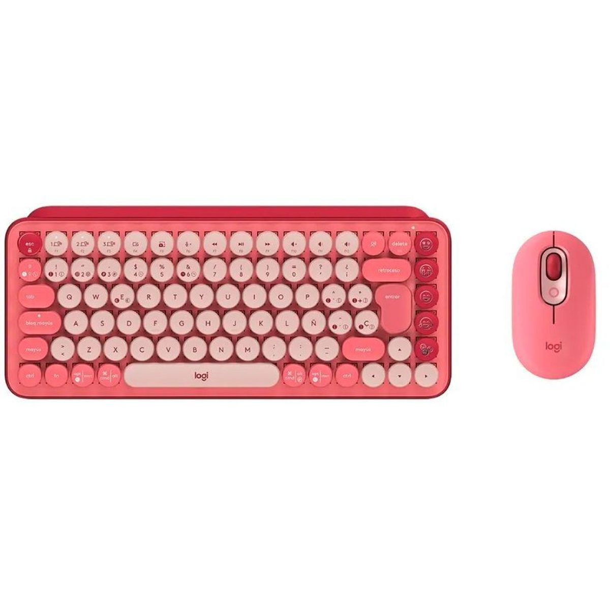 LOGITECH - Kit 2 en 1 logitech pop teclado + mouse emojis heart breaker