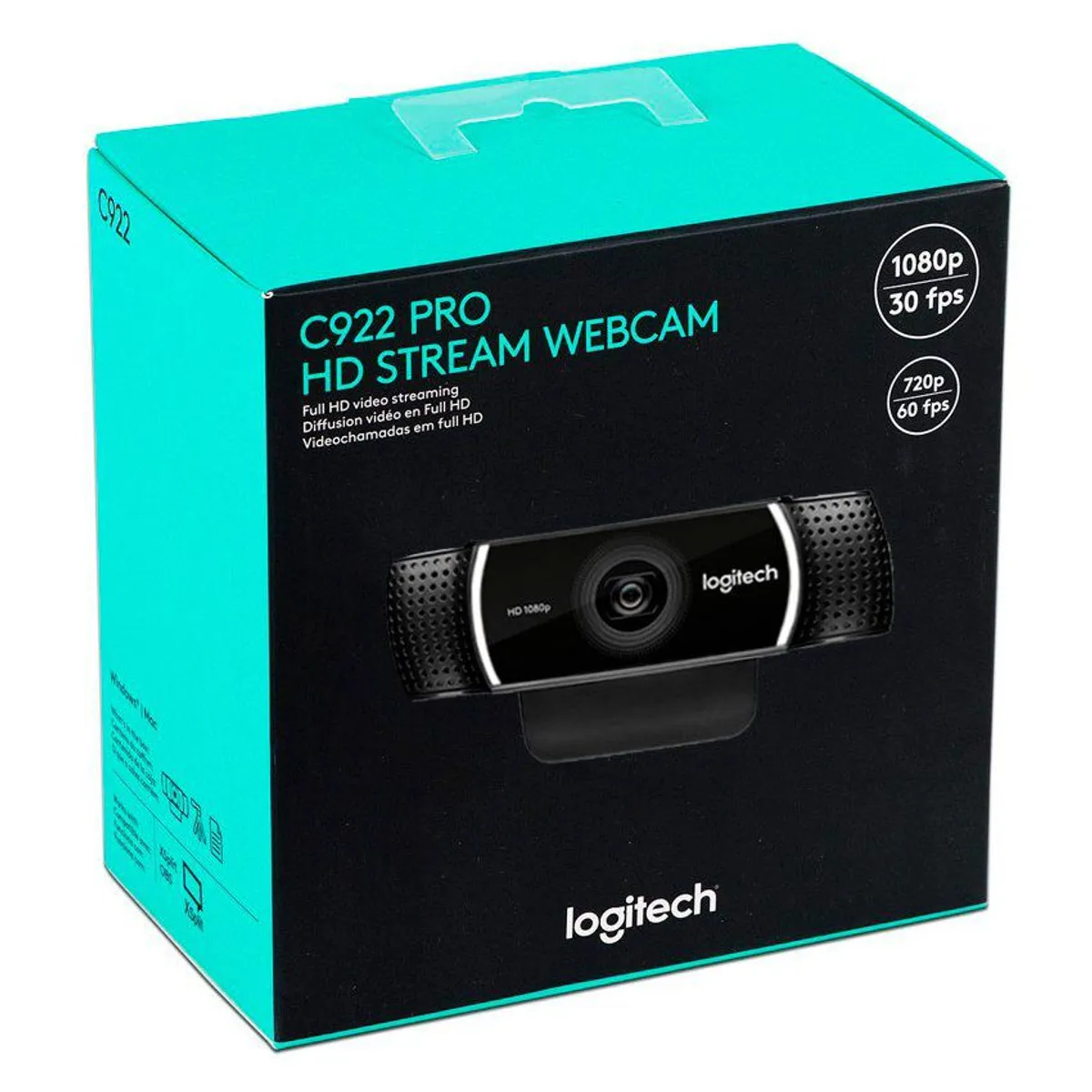 LOGITECH - Cámara web logitech pro stream c922 video full hd 1080p