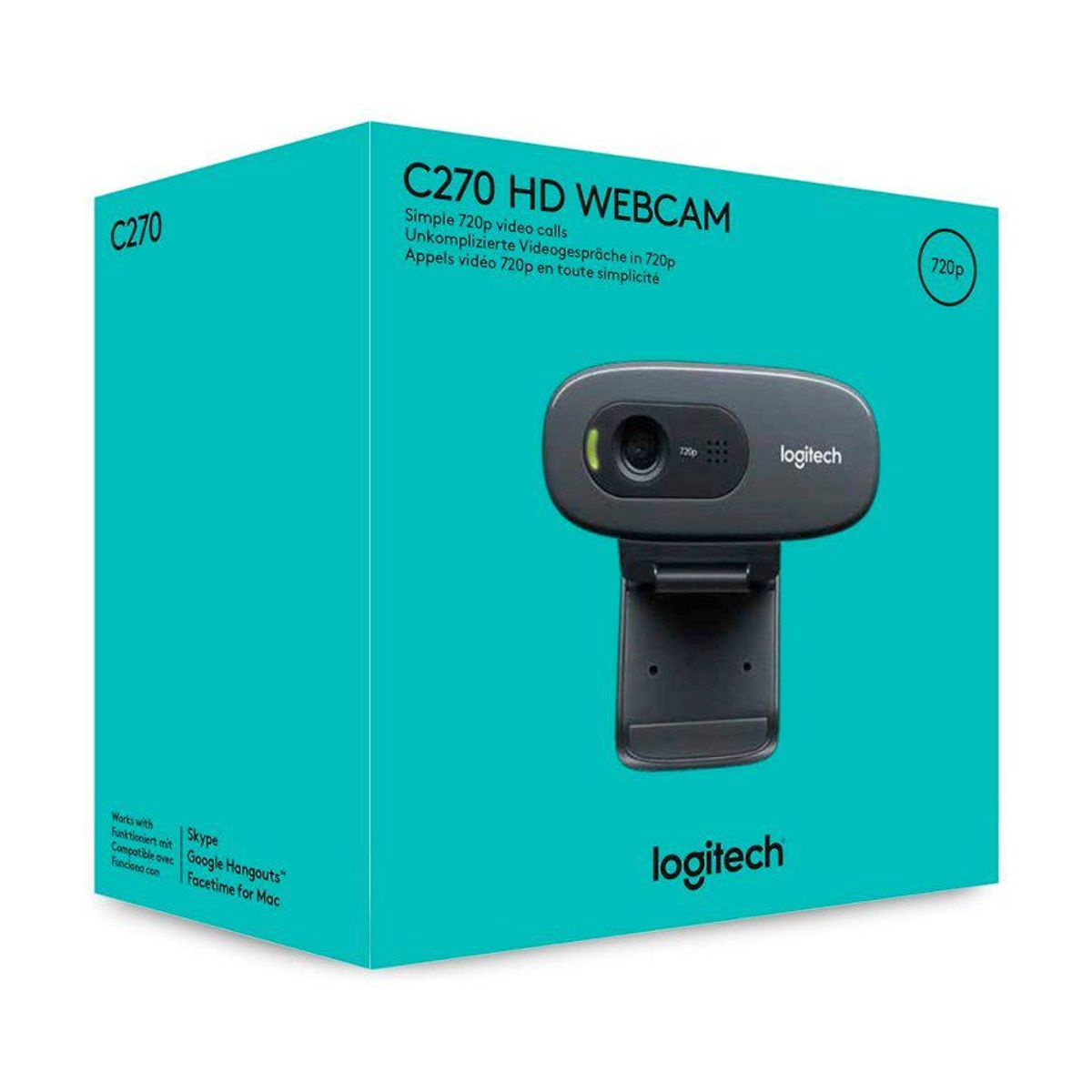 LOGITECH - Camara web c270 logitech 3mp 1280 x 720 pixeles usb 2.0 negro