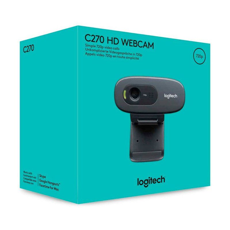 LOGITECH - Camara web c270 logitech 3mp 1280 x 720 pixeles usb 2.0 negro