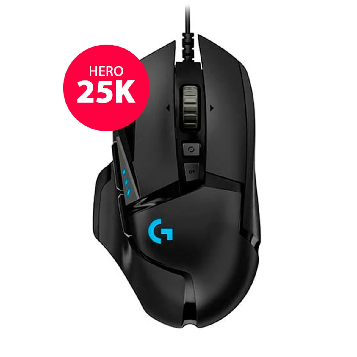 LOGITECH - Mouse Logitech G502 HERO Gaming 25K DPI con Pesos Ajustables
