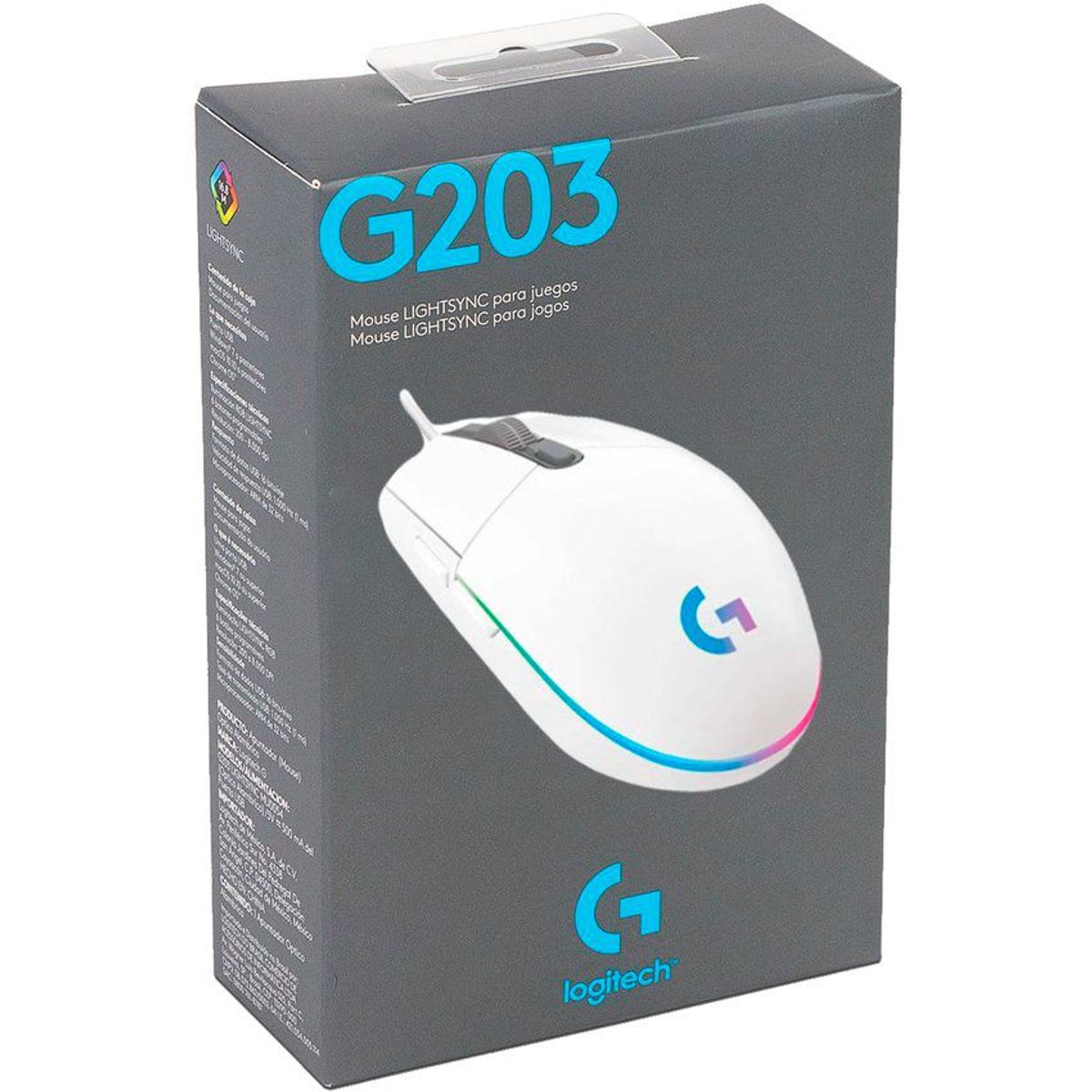 LOGITECH - Mouse logitech gamer g203 8,000 dpi rgb - blanco