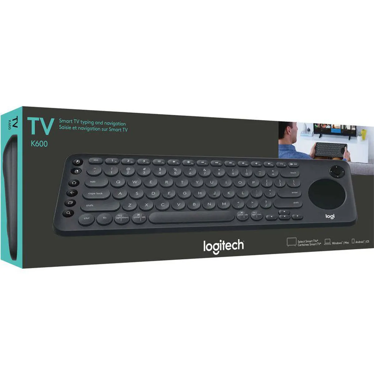 LOGITECH - Teclado Logitech K600 Inalámbrico Bluetooth USB - negro