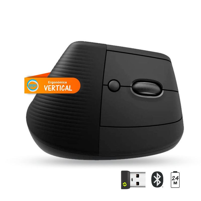 LOGITECH - Mouse Logitech Vertical  MX Lift Bluetooth Ergonómico - grafito