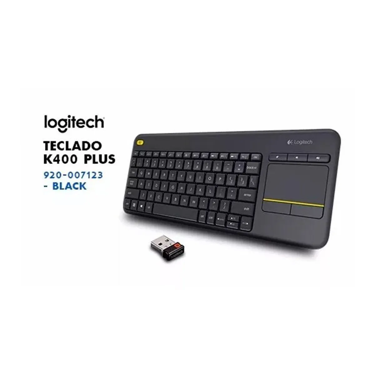 LOGITECH - Teclado Logitech K400 Plus Inalámbrico Touchpad - Negro