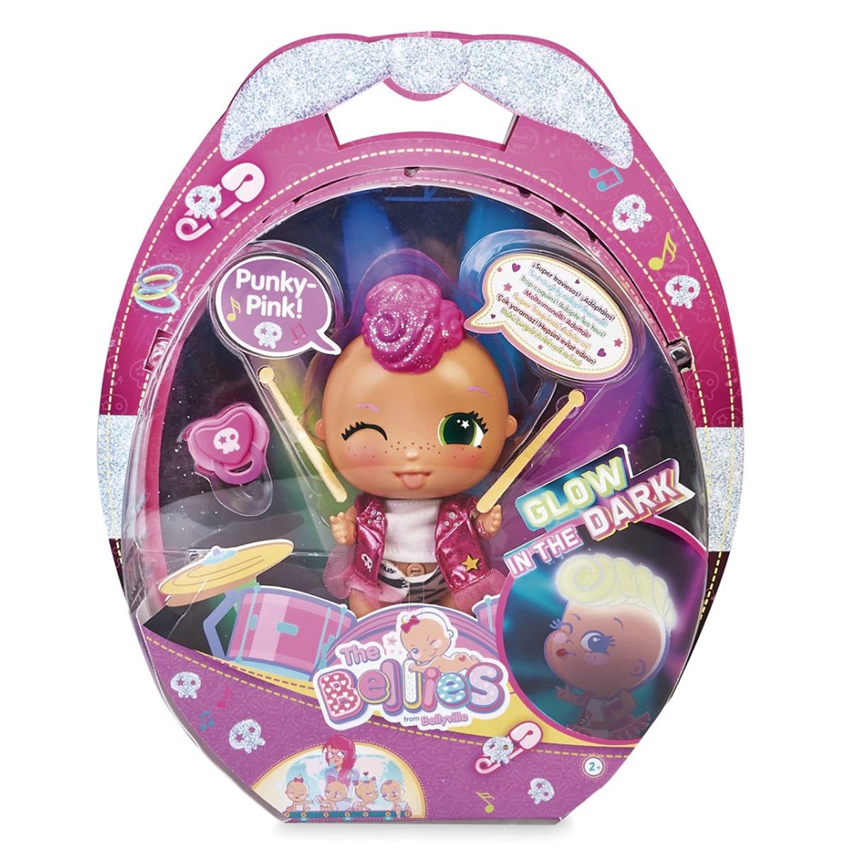 THE BELLIES - The Bellies - Muñeca Punky Pink Brilla en la Oscuridad