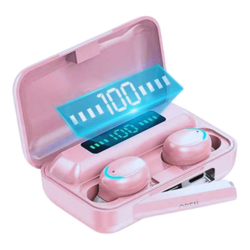 TWS - Audifono Bluetooth F9 PRO Rosado - Full Music 5 a 7h
