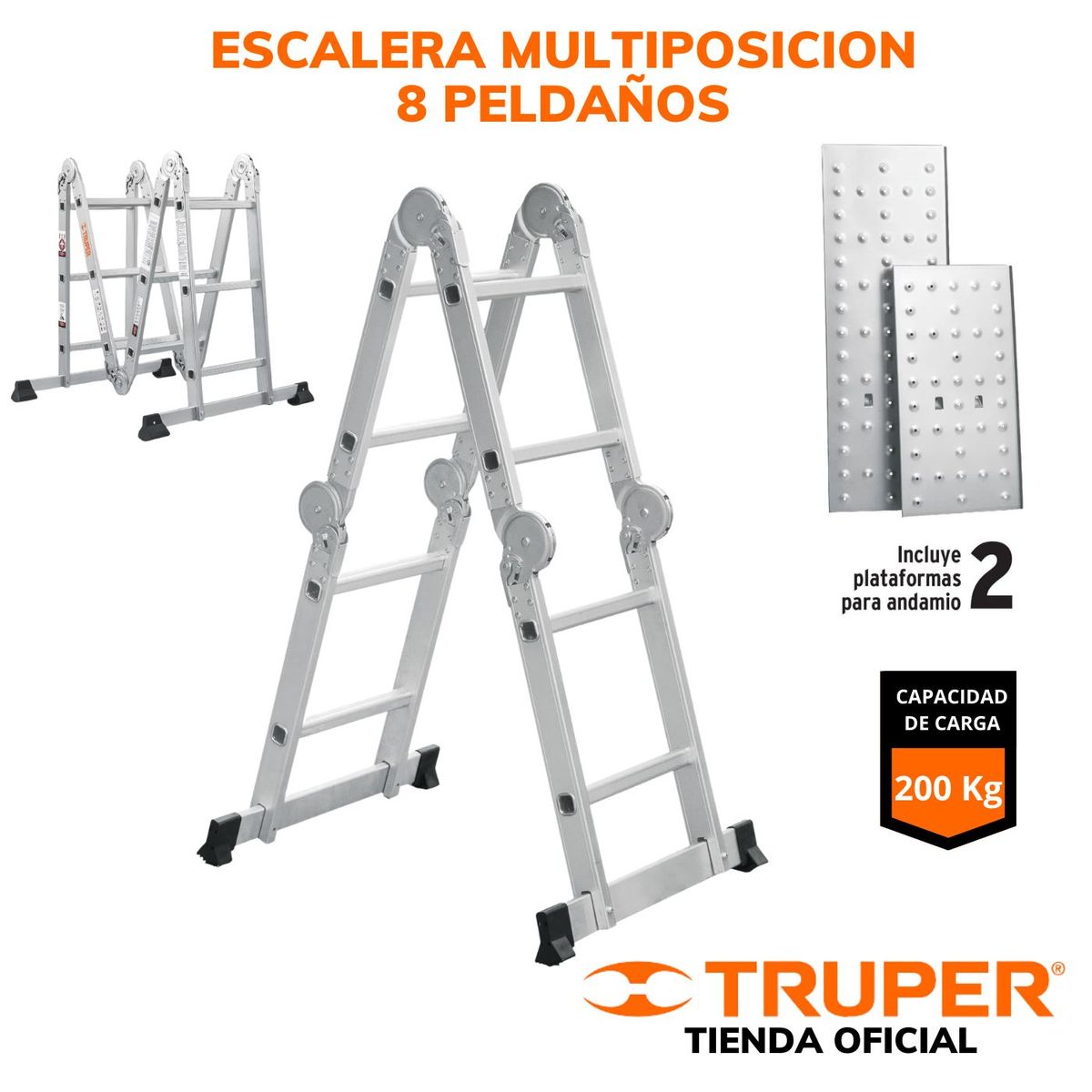 TRUPER - Escalera Multiposición 8 peldañosTruper