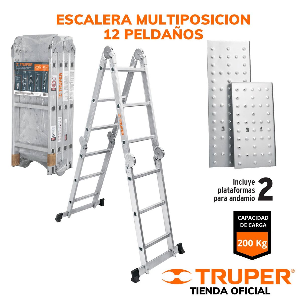 TRUPER - Escalera Multiposición 12 peldañosTruper
