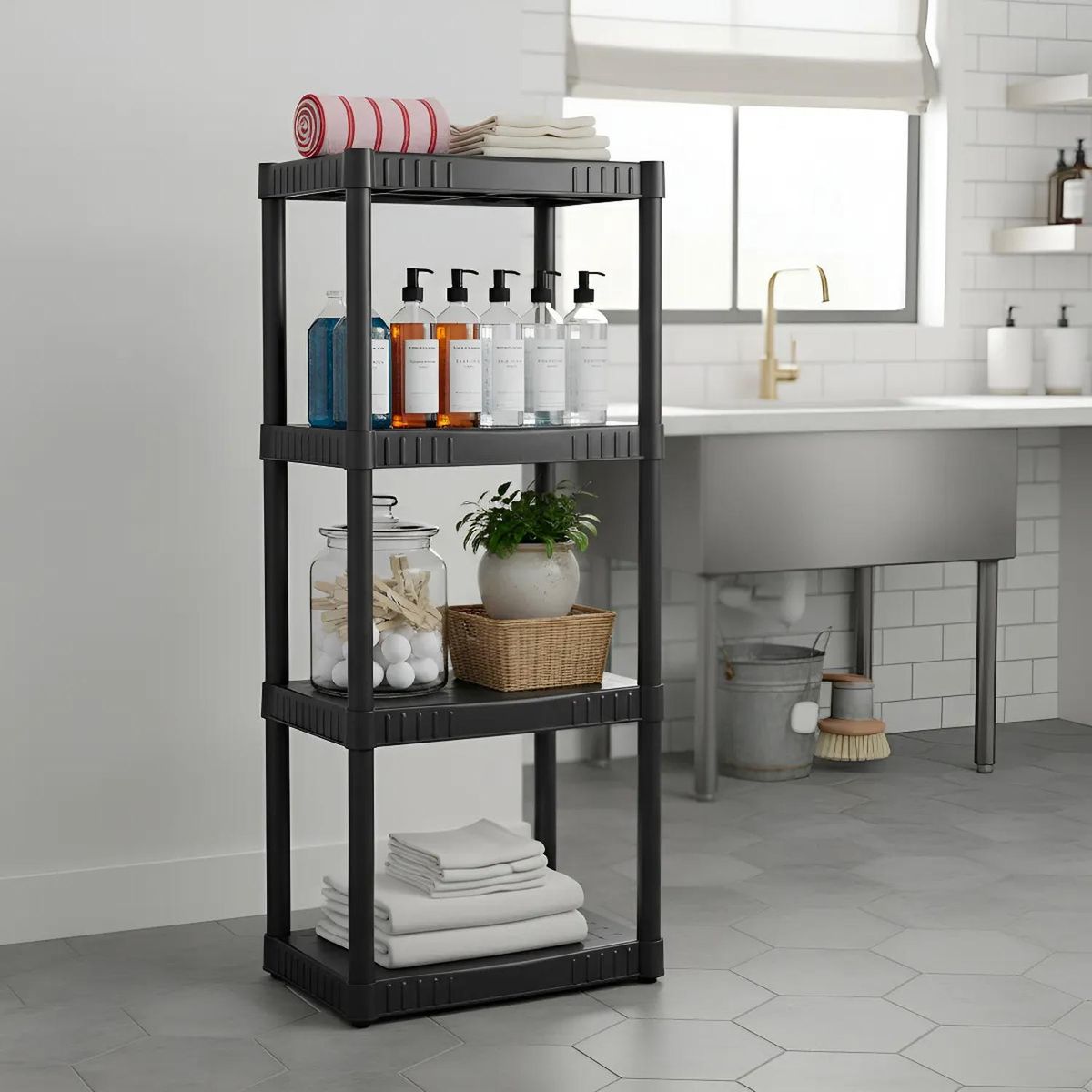 PRETUL - Estante Plastico Organizador 4 Repisas Pretul