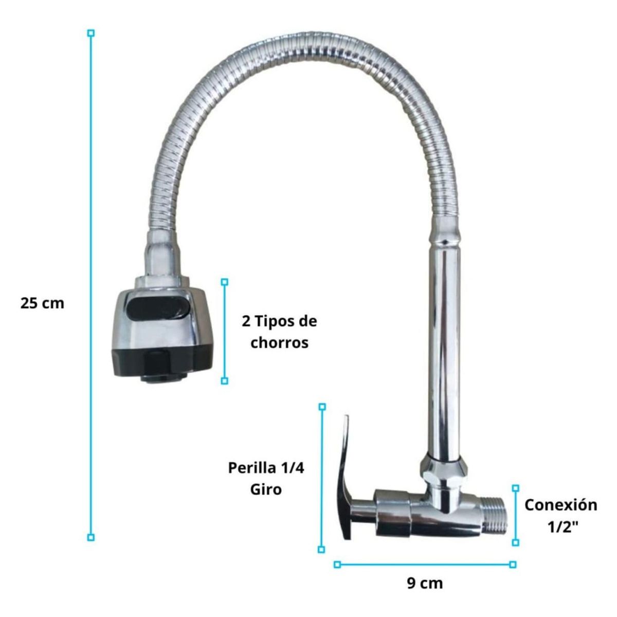C&A - Llave Caño corrugado flexible para pared cocina  C&A