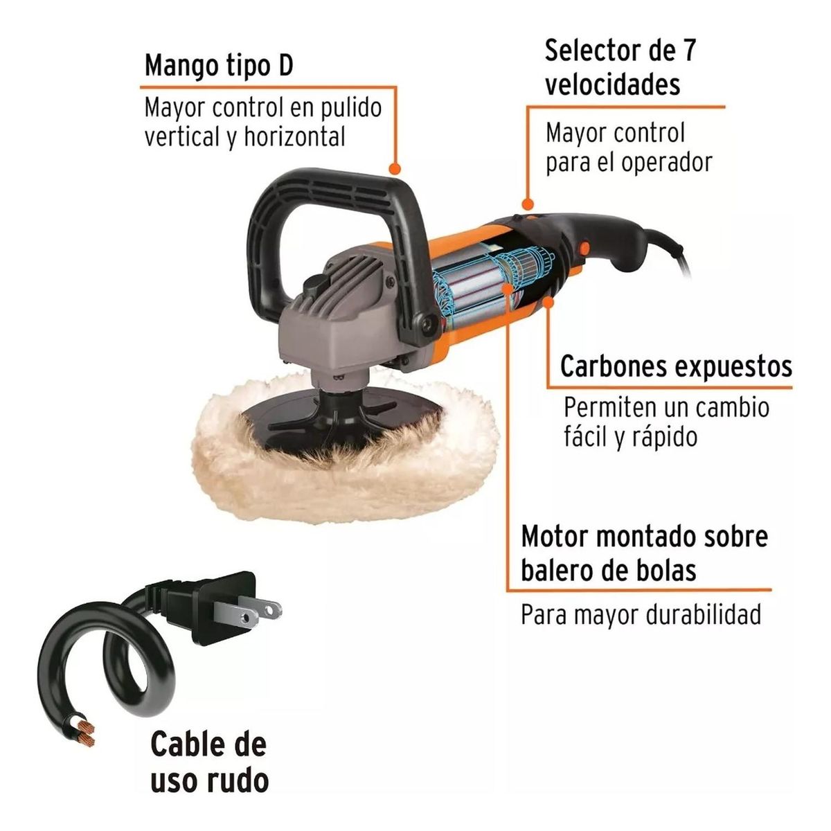 TRUPER - Pulidora profesional 7 pulgadas 1200W Truper