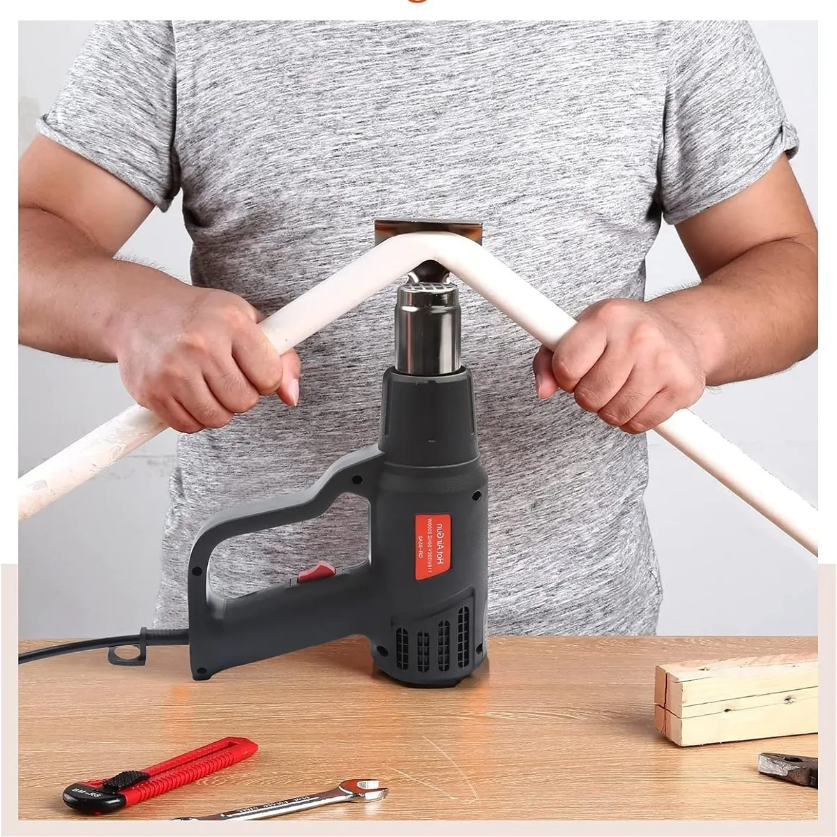 GENERICO - Pistola Calor Aire Caliente 500c Y 1800 Watts Herramienta