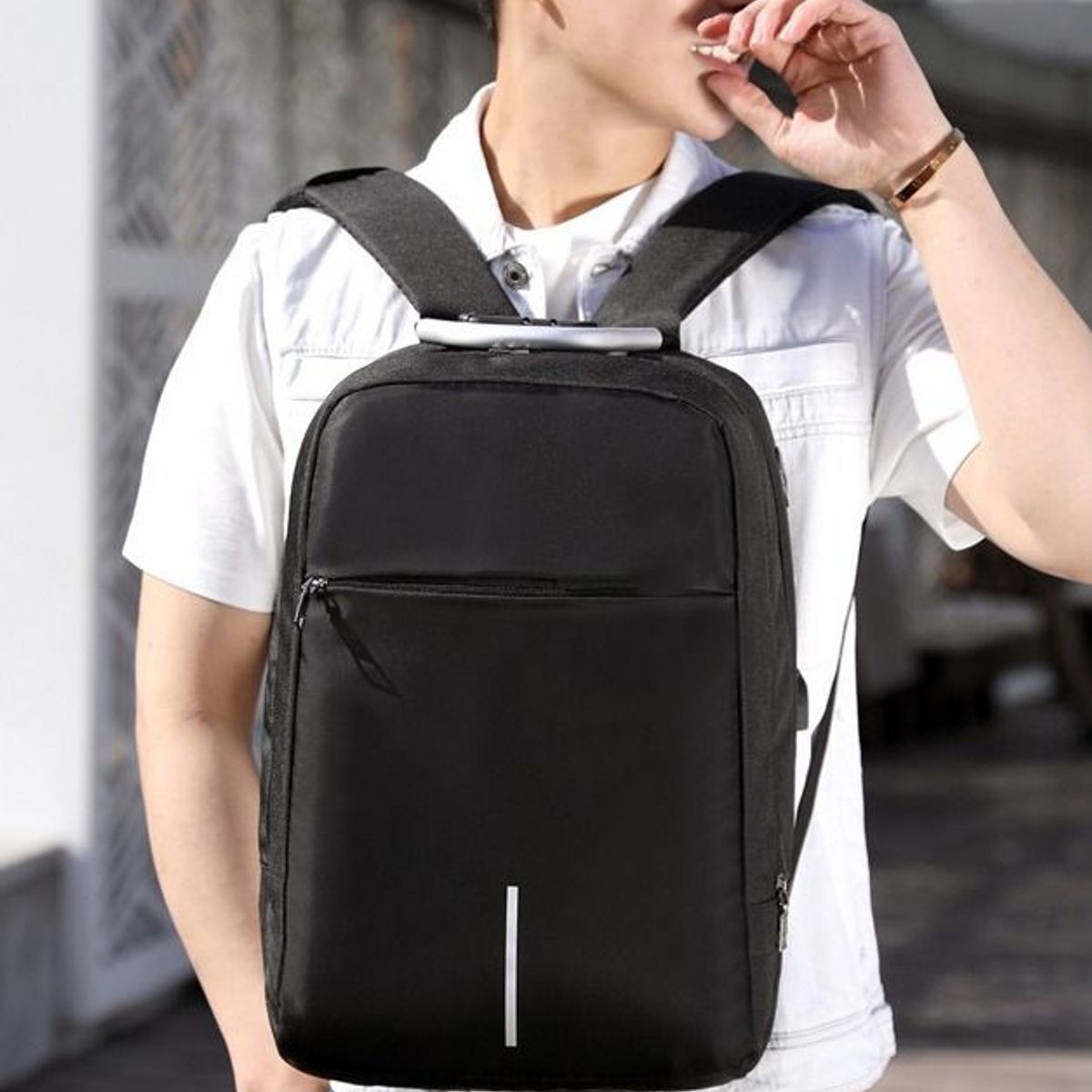 GENERICO - Mochila Antirrobo Impermeable con Clave Morral Laptop Notebook Usb