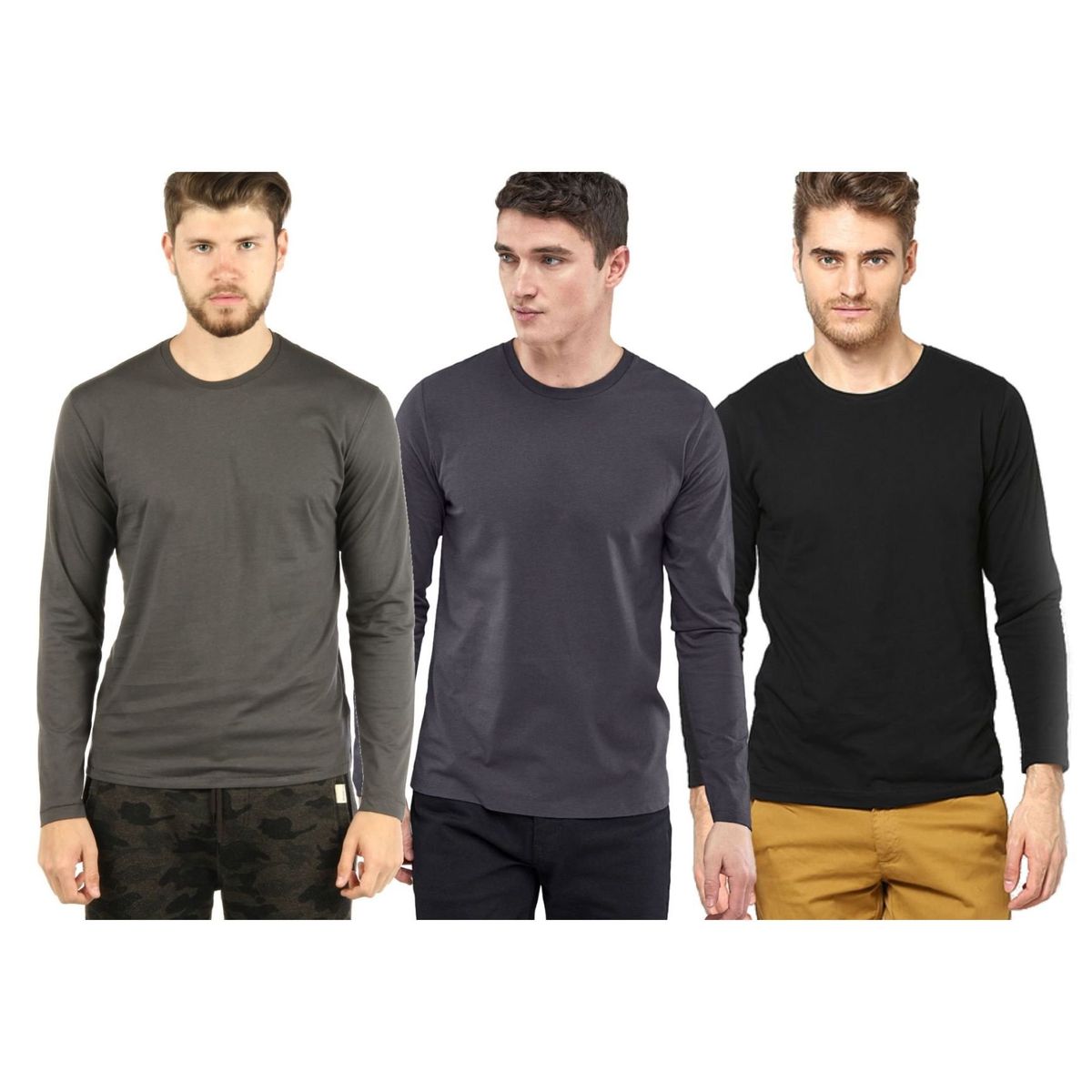 SWISS LORD - Pack x 3 polos manga larga para hombre.