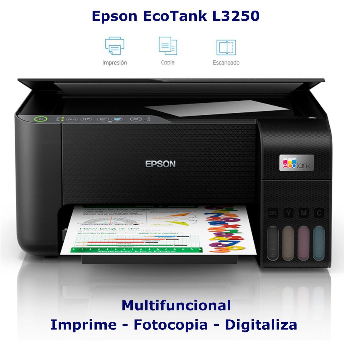 EPSON - Impresora Epson Multifuncional L3250 WiFi USB Imprime Escanea Copia