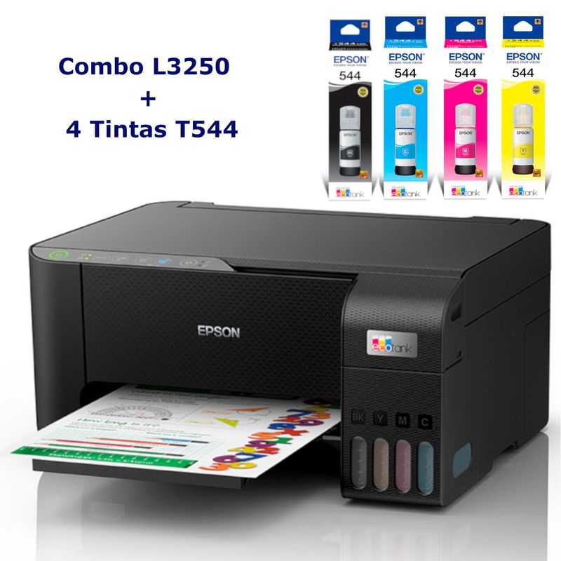 EPSON - Impresora Epson L3250 + 4 Tintas T544 adicionales