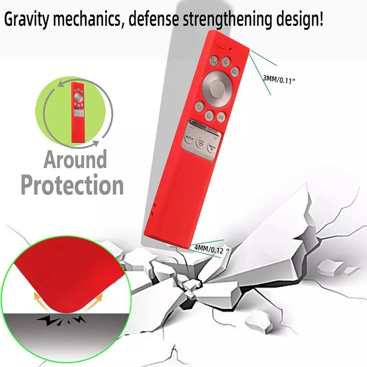 GENERICO - Funda de Silicona + Sujetador para Control Samsung 2021