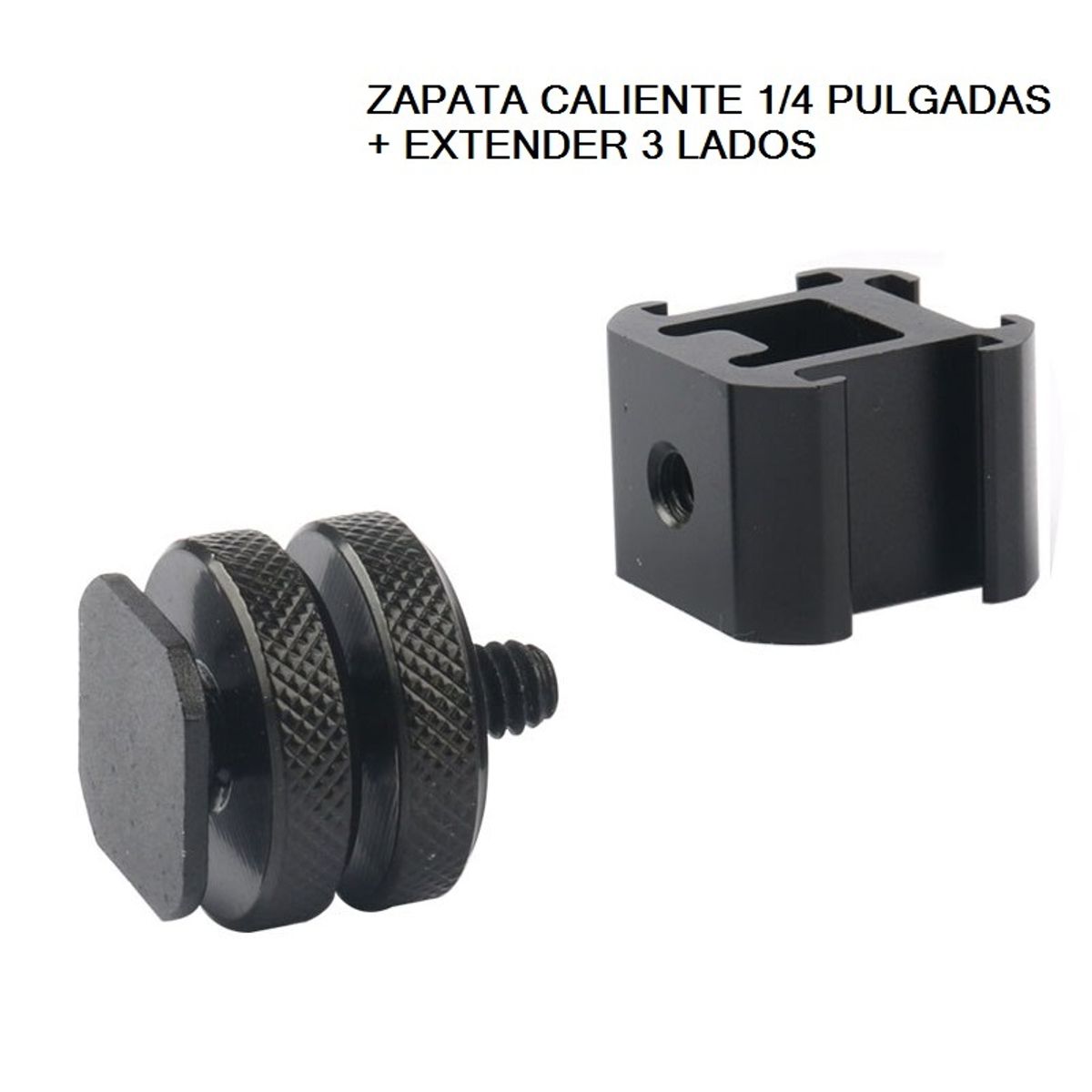 GENERICO - Zapata para cámara fotográfica 1/4 Pulgada  de Tres Ranuras