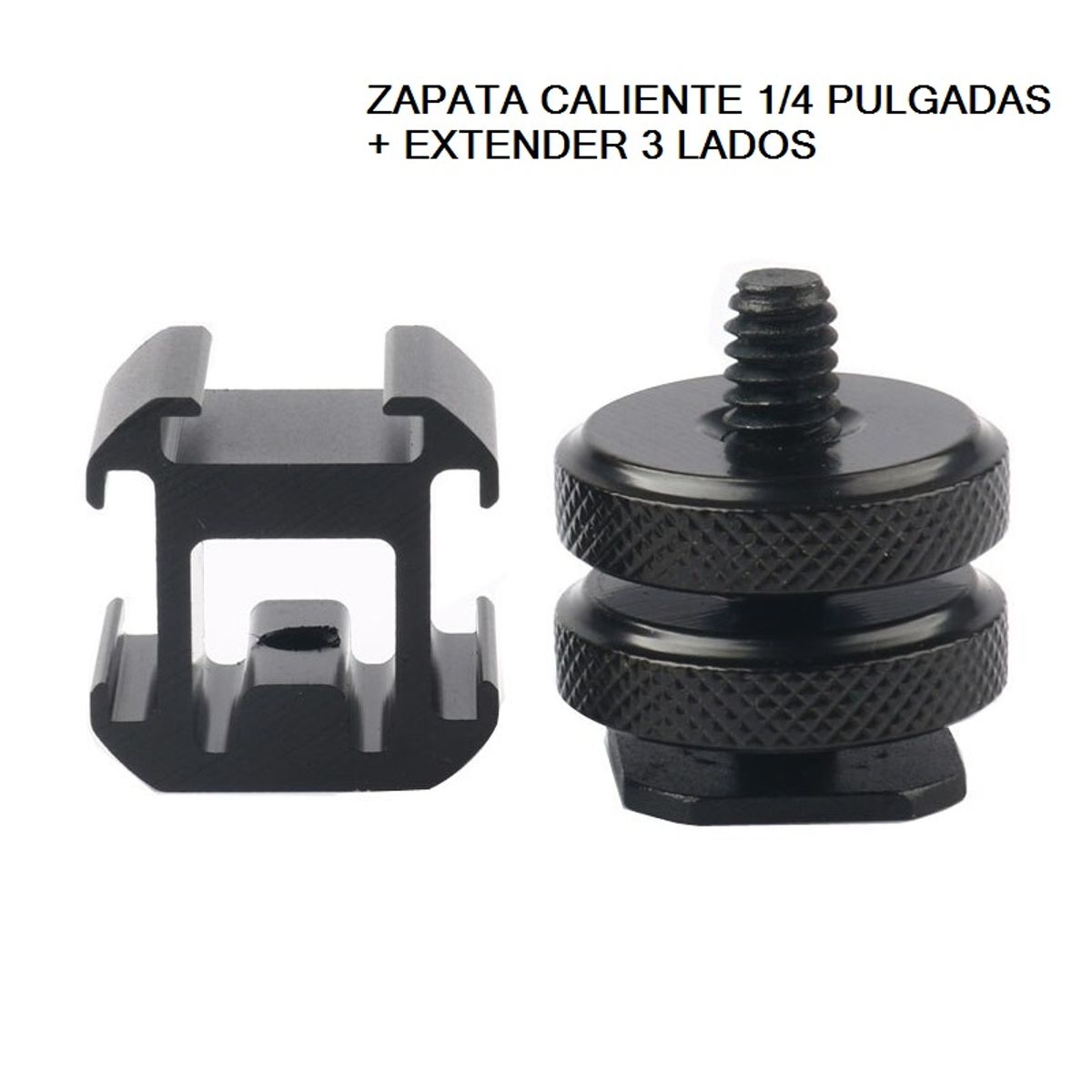 GENERICO - Zapata para cámara fotográfica 1/4 Pulgada  de Tres Ranuras